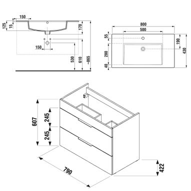 JIKA Тумба с умывальником подвесная Cube (H4537621763021)